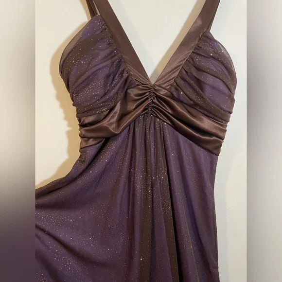 VTG Y2K City Triangles High Low V Neck Sparkle Dress Sz Medium Evening Cocktail - Picture 5 of 9